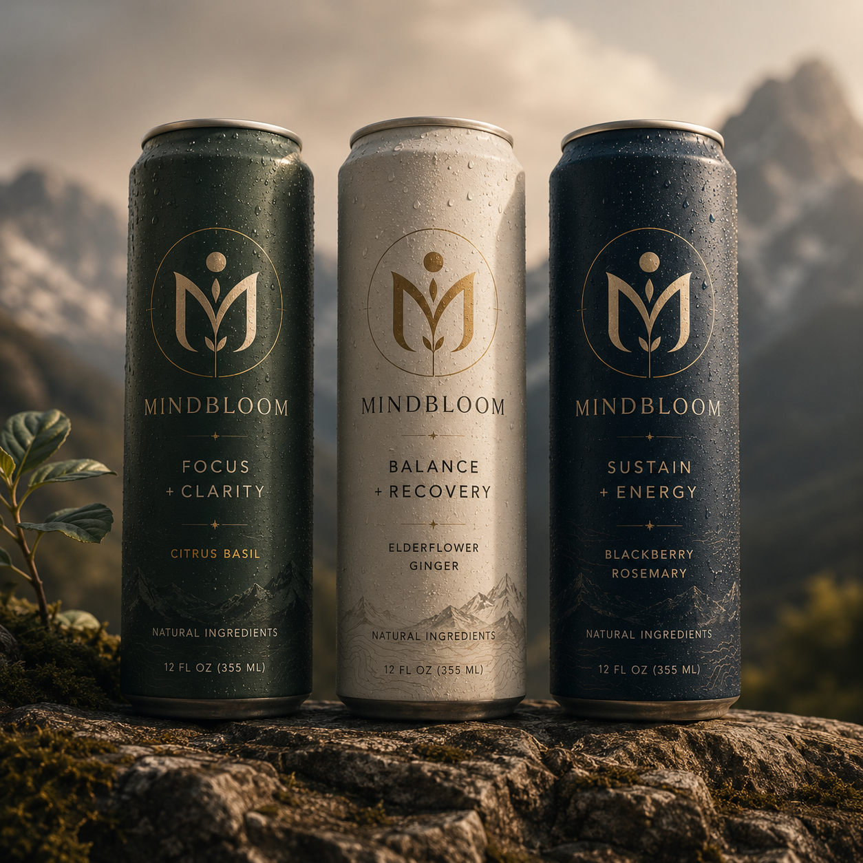 MindBloom: three-can product lineup
